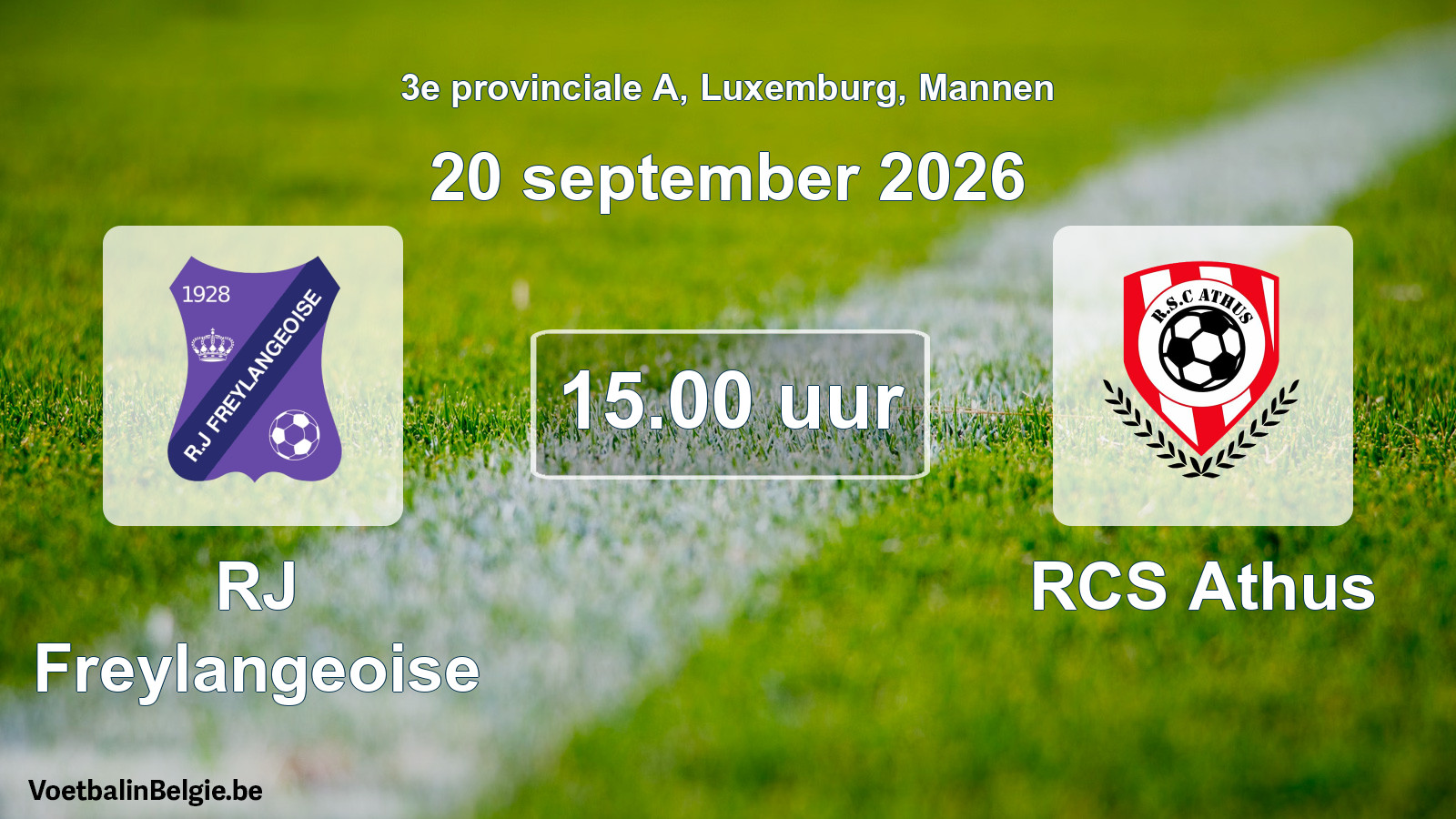 Match prévu football hommes: RJ Freylangeoise - RCS Athus (20 septembre 2026)