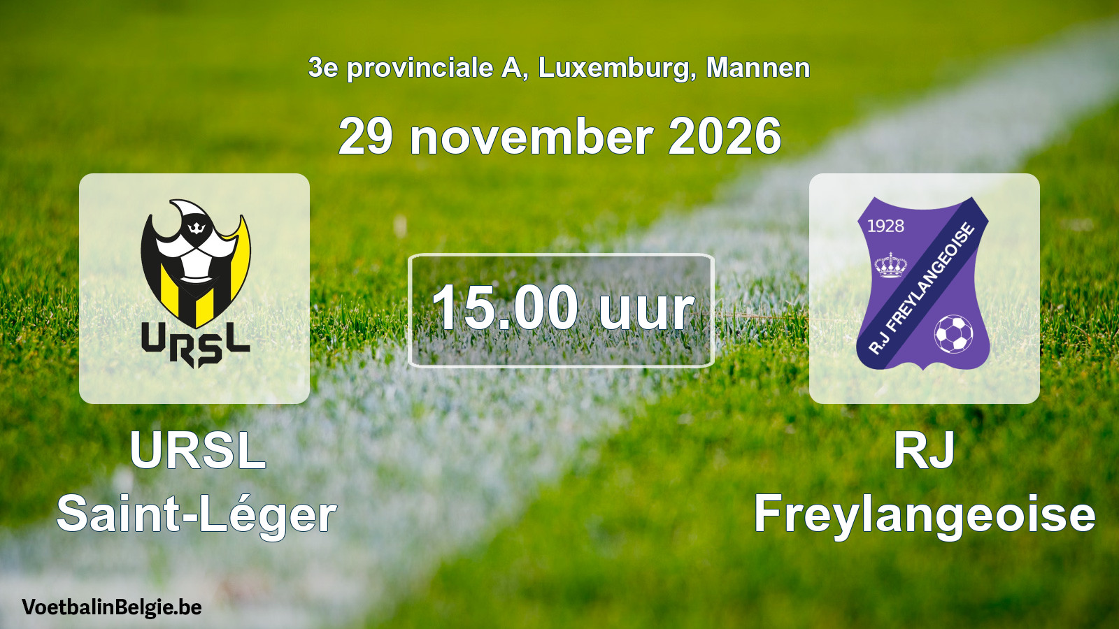 Geplande wedstrijd mannenvoetbal: URSL Saint-Léger - RJ Freylangeoise (29 november 2026)