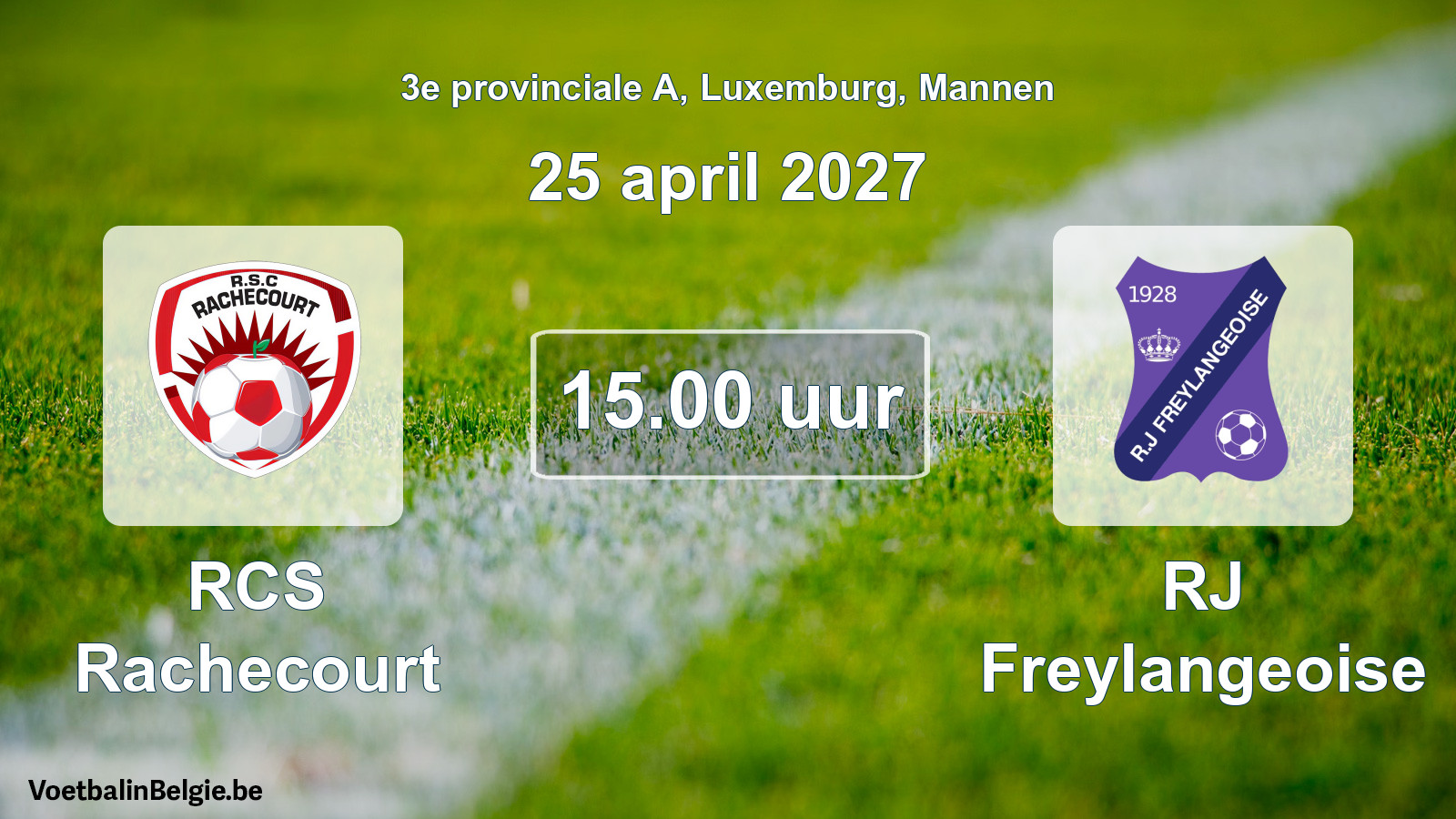 Geplande wedstrijd mannenvoetbal: RCS Rachecourt - RJ Freylangeoise (25 april 2027)
