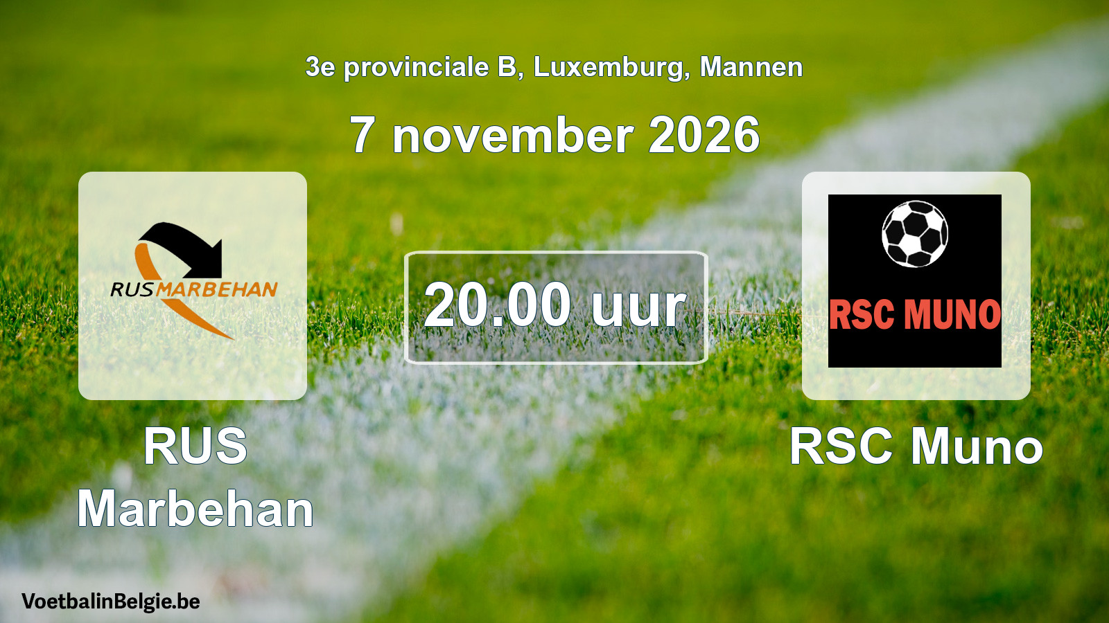 Geplande wedstrijd mannenvoetbal: RUS Marbehan - RSC Muno (7 november 2026)