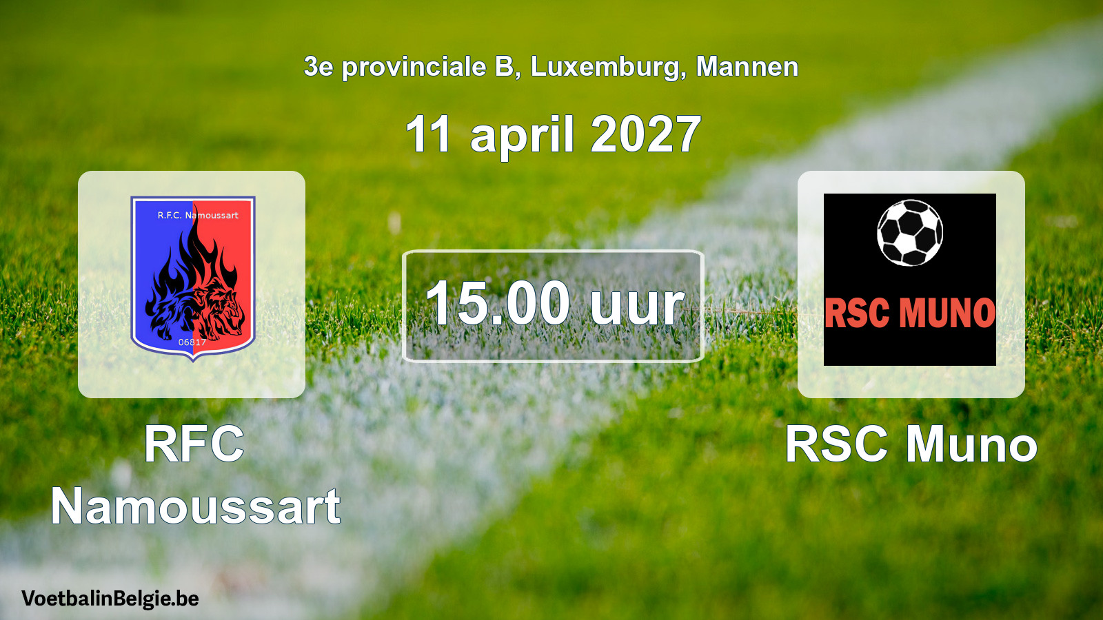 Geplande wedstrijd mannenvoetbal: RFC Namoussart - RSC Muno (11 april 2027)