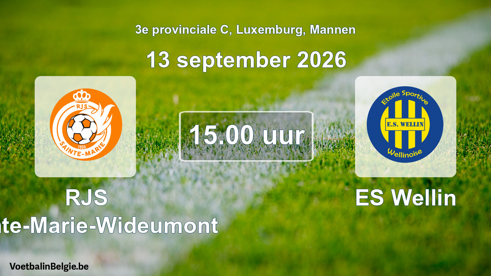 Geplande wedstrijd mannenvoetbal: RJS Sainte-Marie-Wideumont - ES Wellin (13 september 2026)