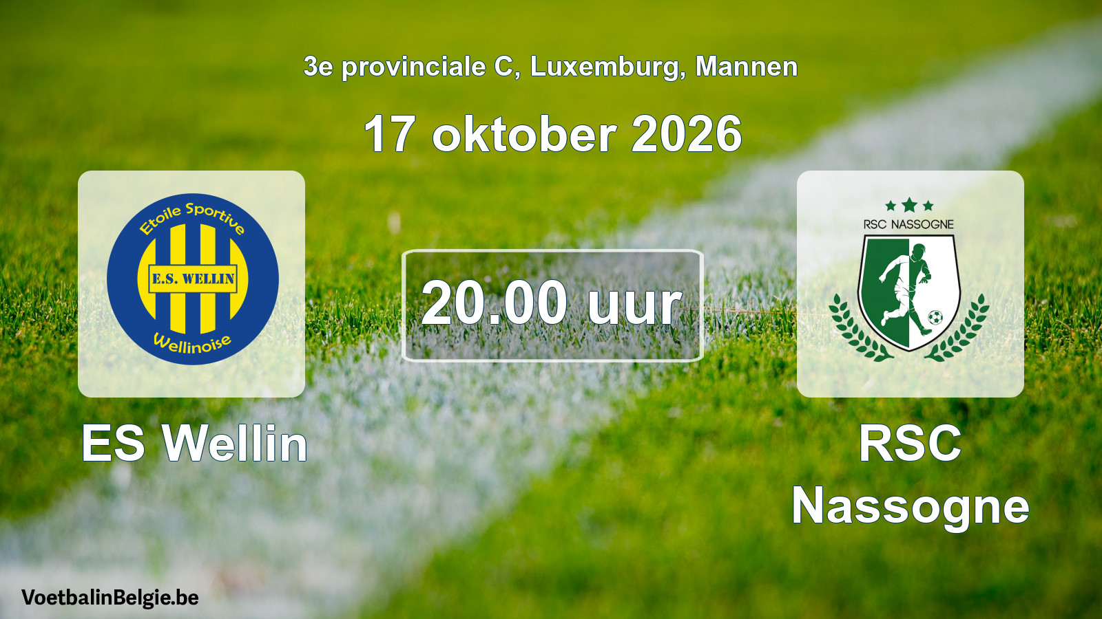 Geplande wedstrijd mannenvoetbal: ES Wellin - RSC Nassogne (17 oktober 2026)