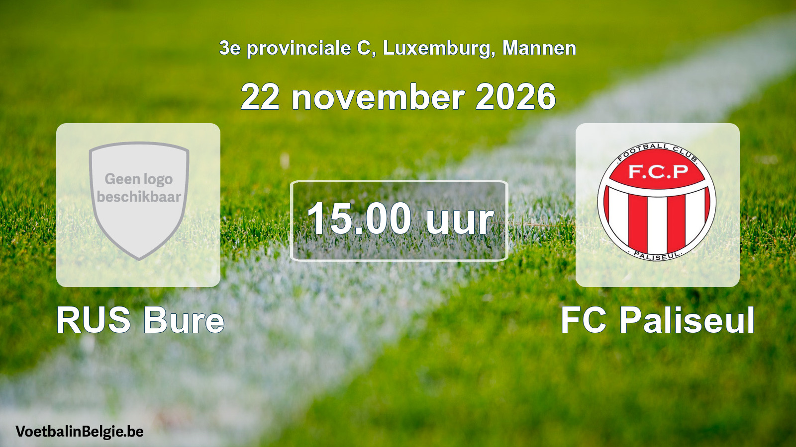 Geplande wedstrijd mannenvoetbal: RUS Bure - FC Paliseul (22 november 2026)