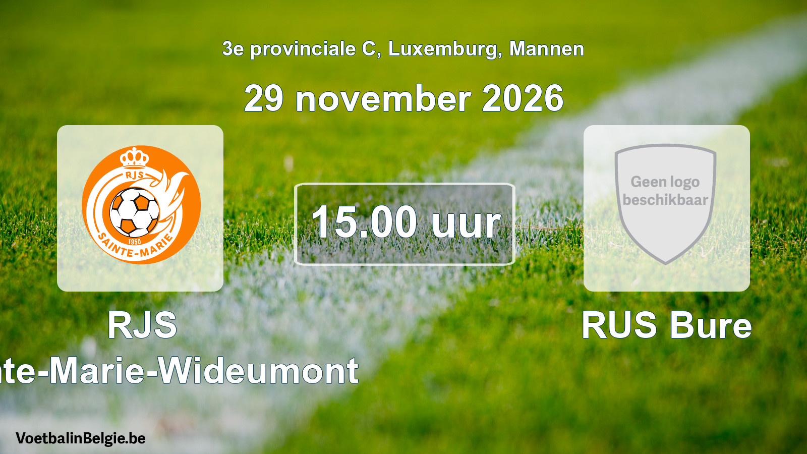 Geplande wedstrijd mannenvoetbal: RJS Sainte-Marie-Wideumont - RUS Bure (29 november 2026)