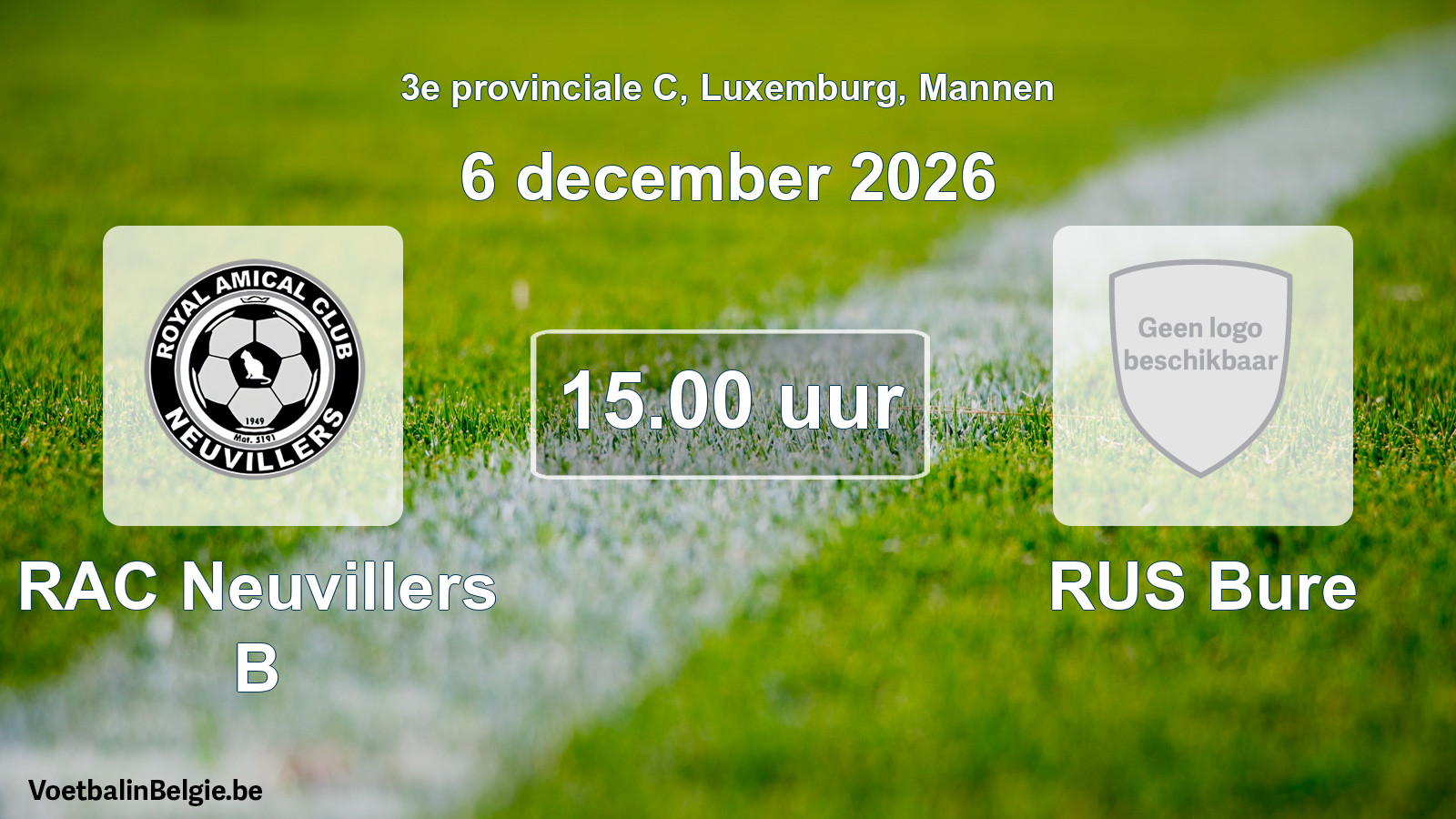 Match prévu football hommes: RAC Neuvillers B - RUS Bure (6 décembre 2026)