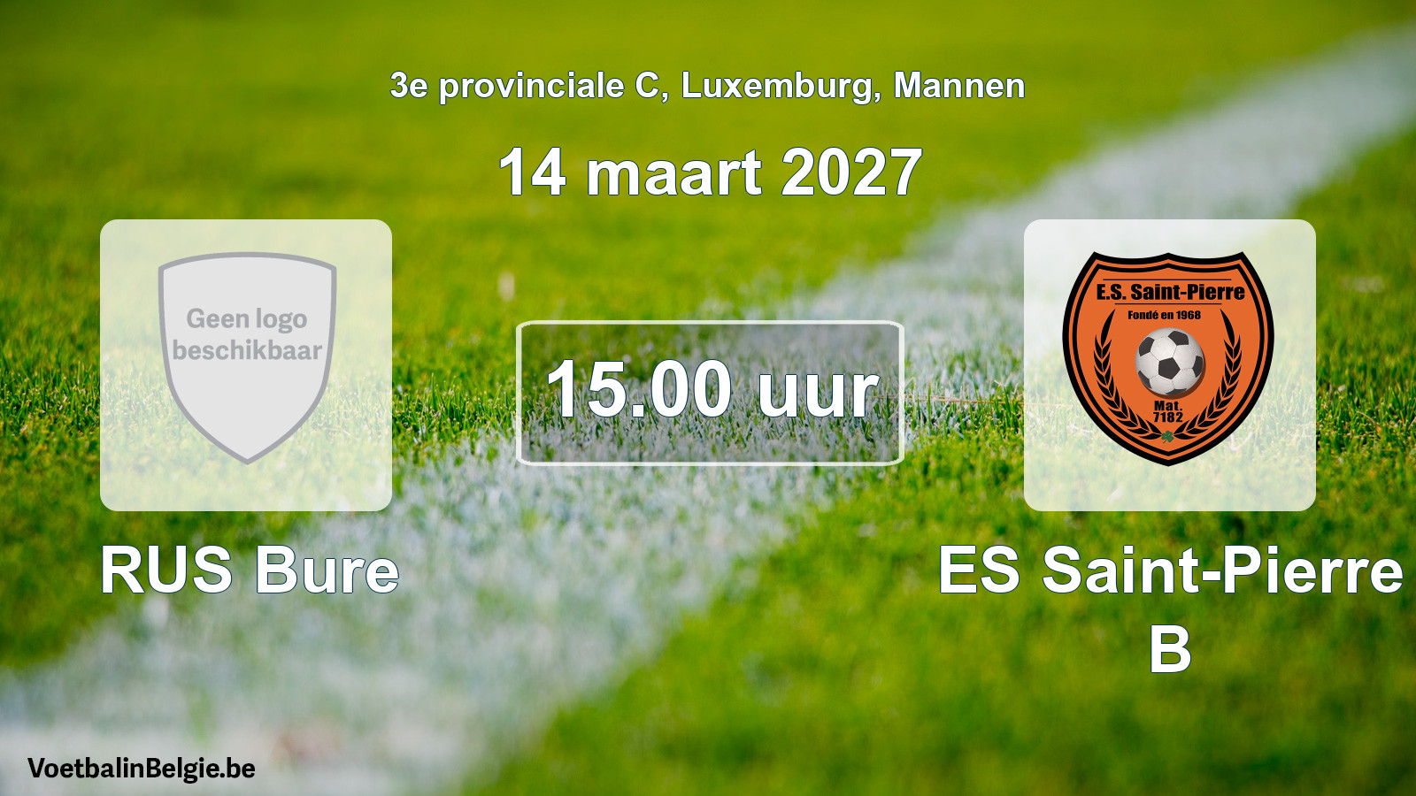 Geplande wedstrijd mannenvoetbal: RUS Bure - ES Saint-Pierre B (14 maart 2027)