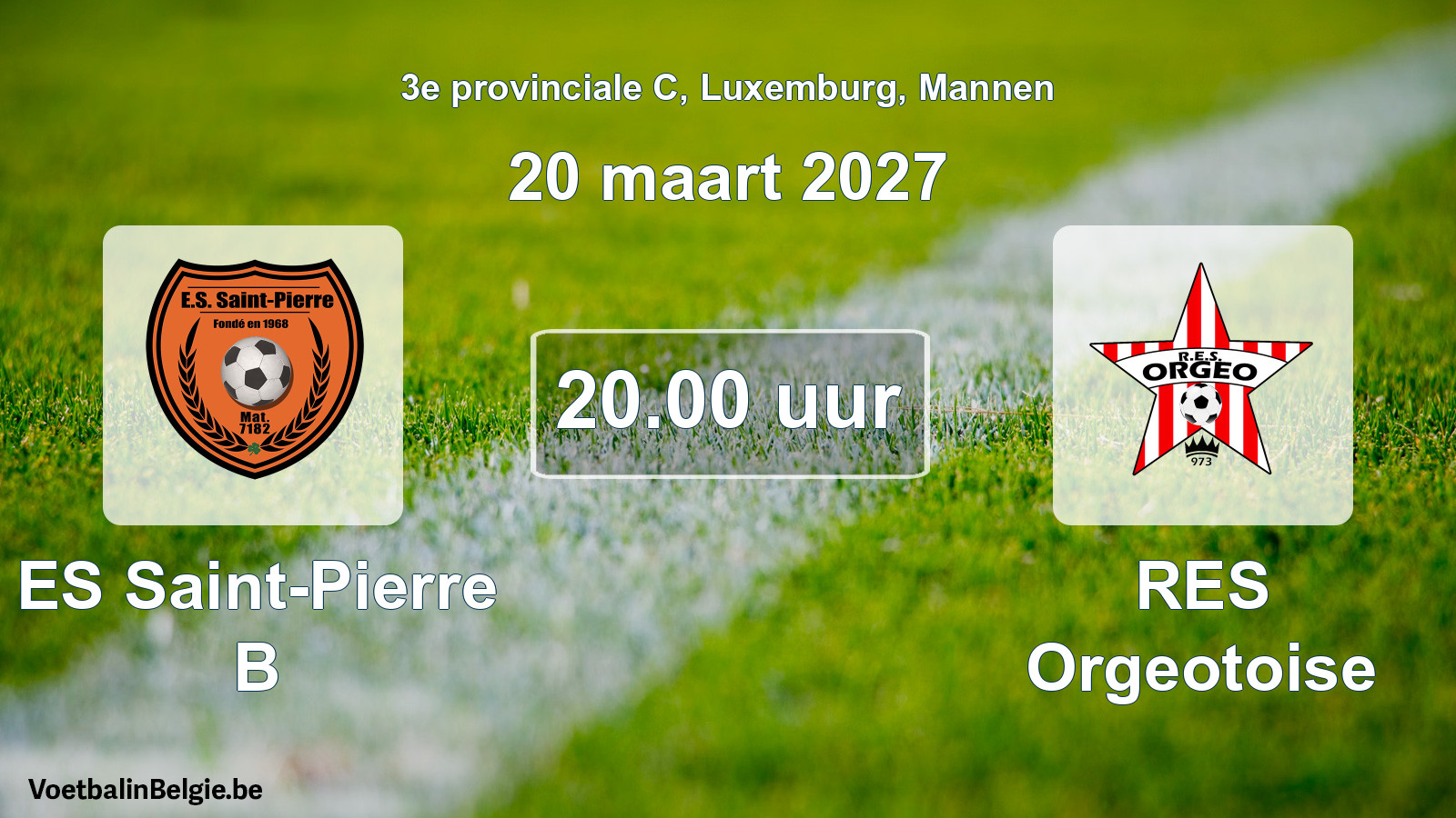 Geplande wedstrijd mannenvoetbal: ES Saint-Pierre B - RES Orgeotoise (20 maart 2027)