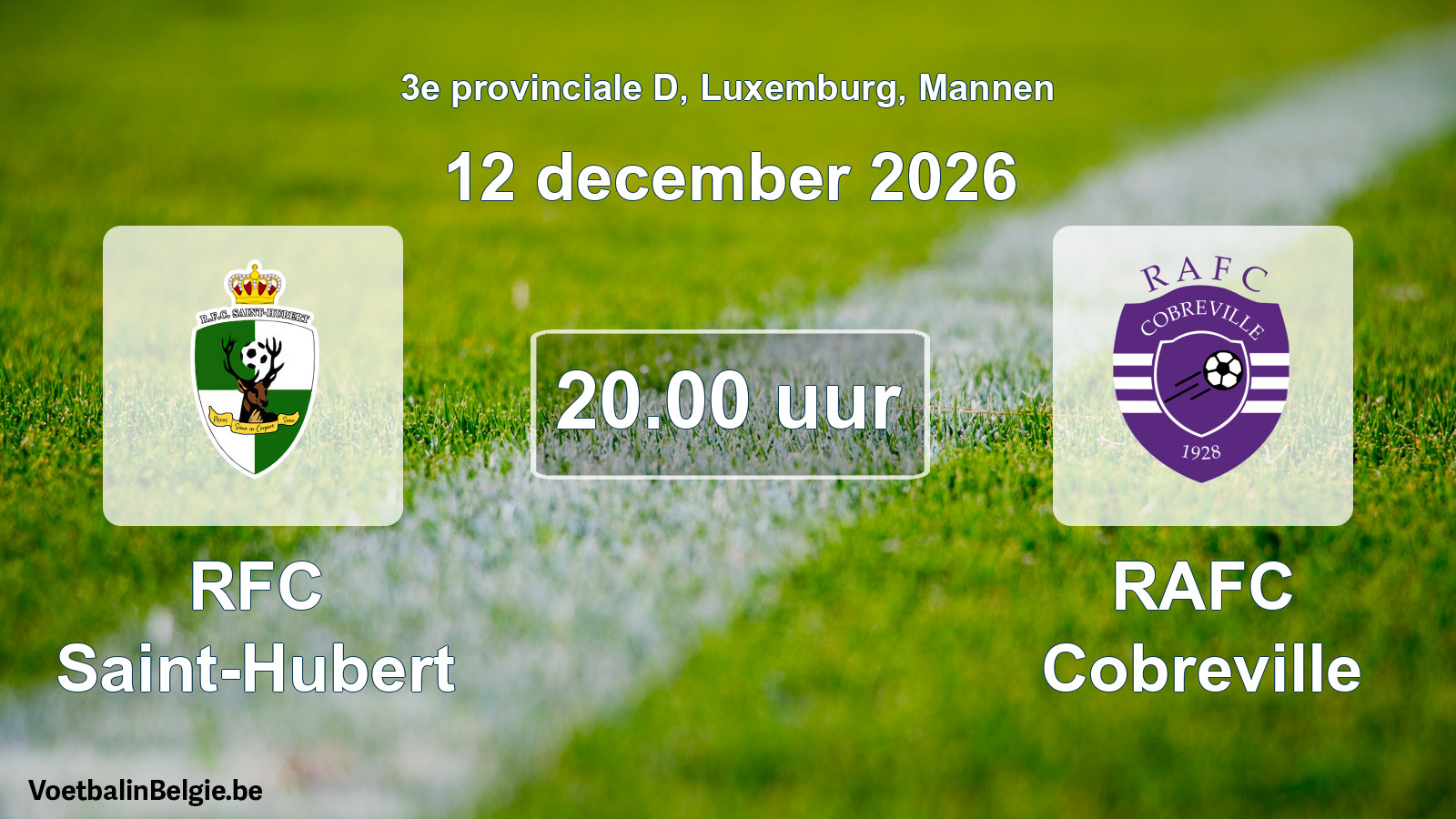 Geplande wedstrijd mannenvoetbal: RFC Saint-Hubert - RAFC Cobreville (12 december 2026)