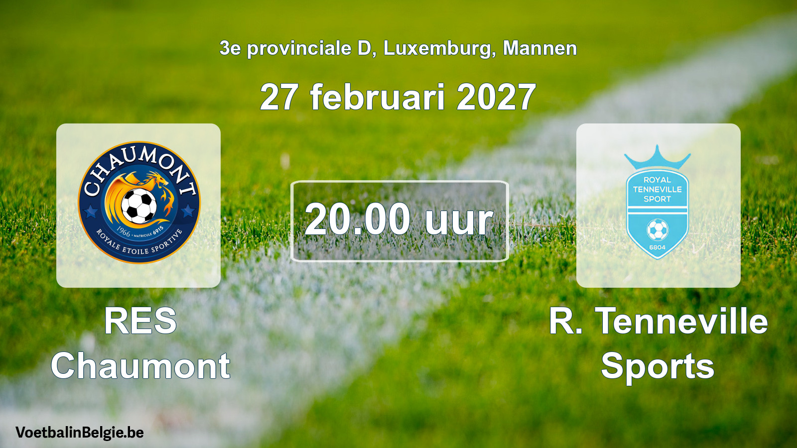 Geplande wedstrijd mannenvoetbal: RES Chaumont - R. Tenneville Sports (27 februari 2027)