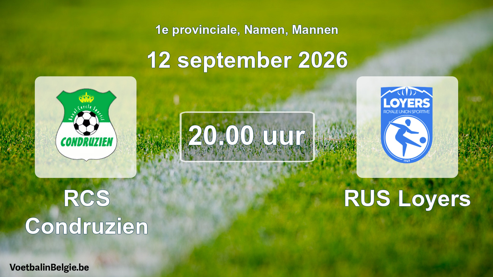 Geplande wedstrijd mannenvoetbal: RCS Condruzien - RUS Loyers (12 september 2026)
