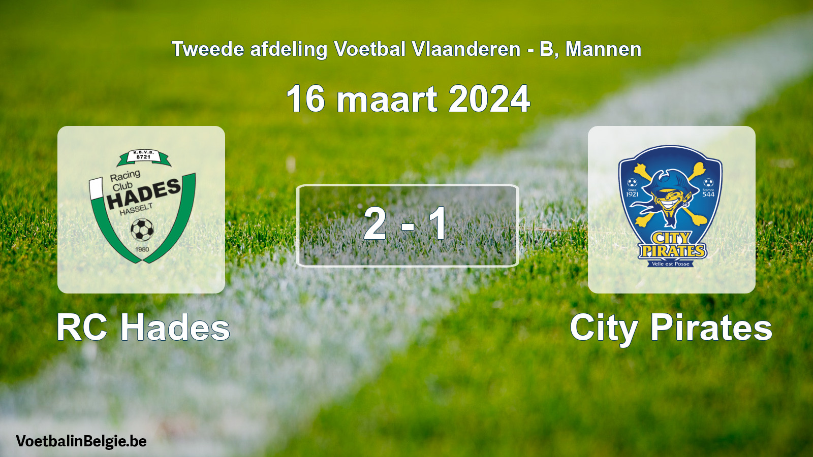 Gespeelde wedstrijd mannenvoetbal: RC Hades - City Pirates 2 - 1 (16 maart 2024)