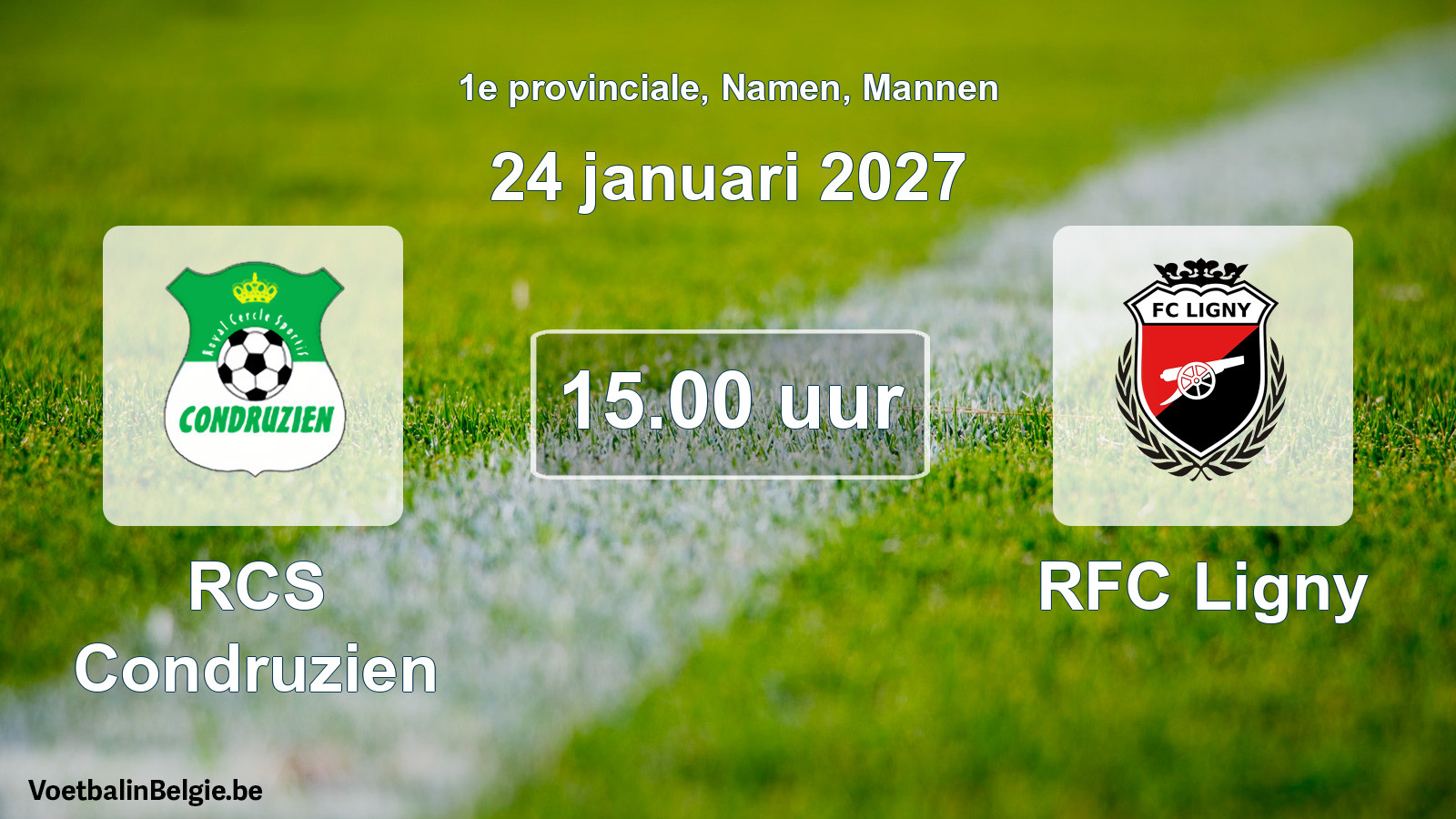 Geplande wedstrijd mannenvoetbal: RCS Condruzien - RFC Ligny (24 januari 2027)