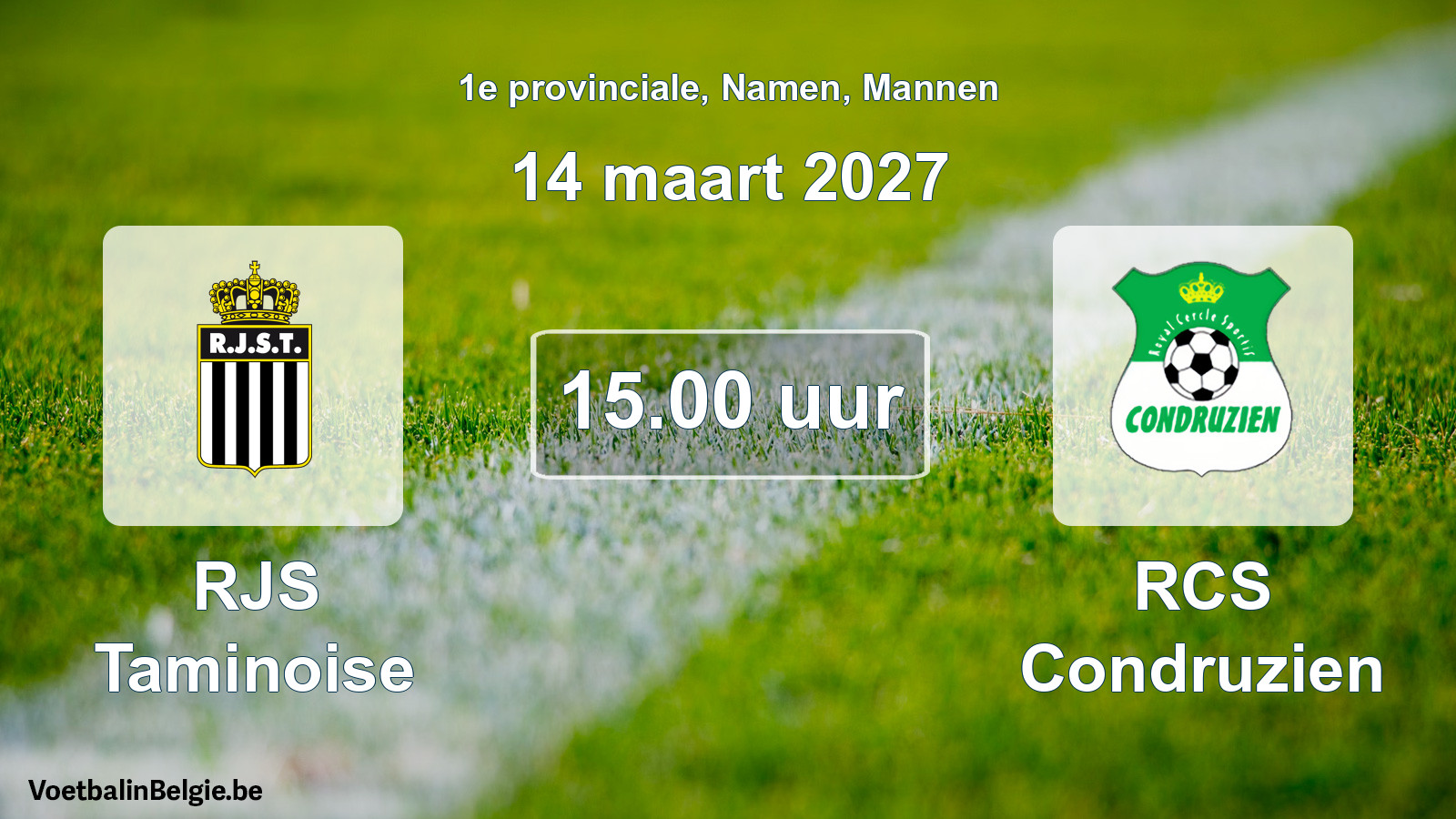 Geplande wedstrijd mannenvoetbal: RJS Taminoise - RCS Condruzien (14 maart 2027)