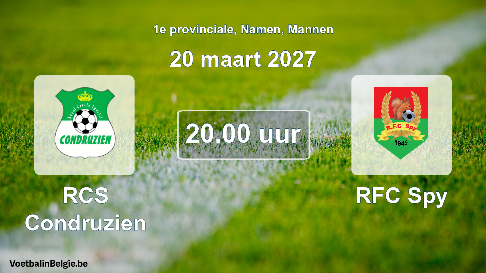 Geplande wedstrijd mannenvoetbal: RCS Condruzien - RFC Spy (20 maart 2027)