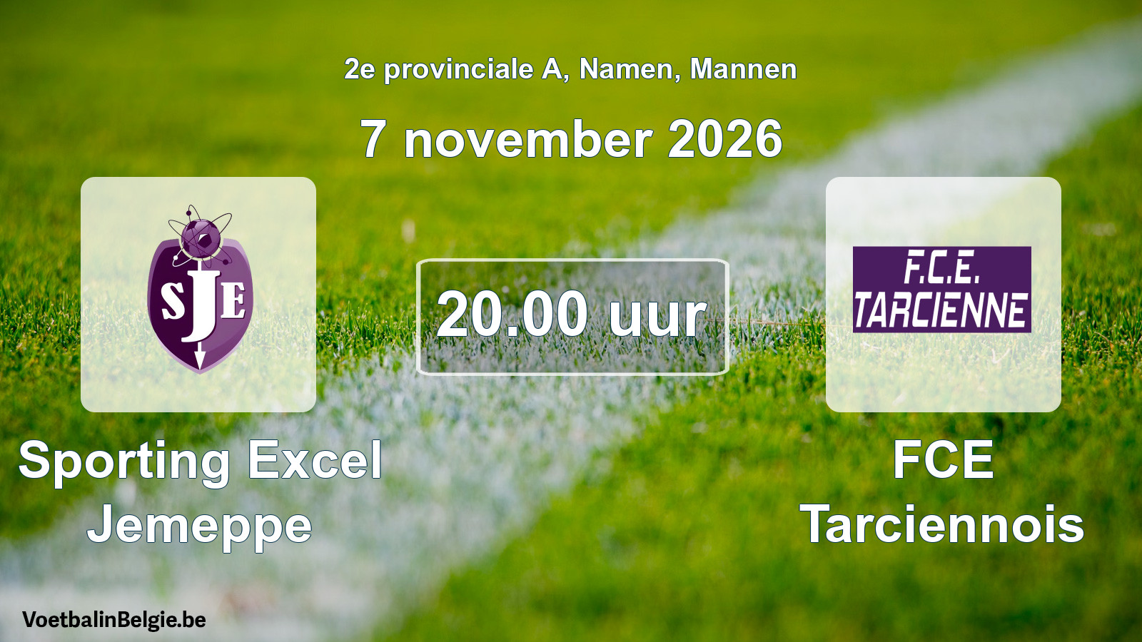 Geplande wedstrijd mannenvoetbal: Sporting Excel Jemeppe - FCE Tarciennois (7 november 2026)