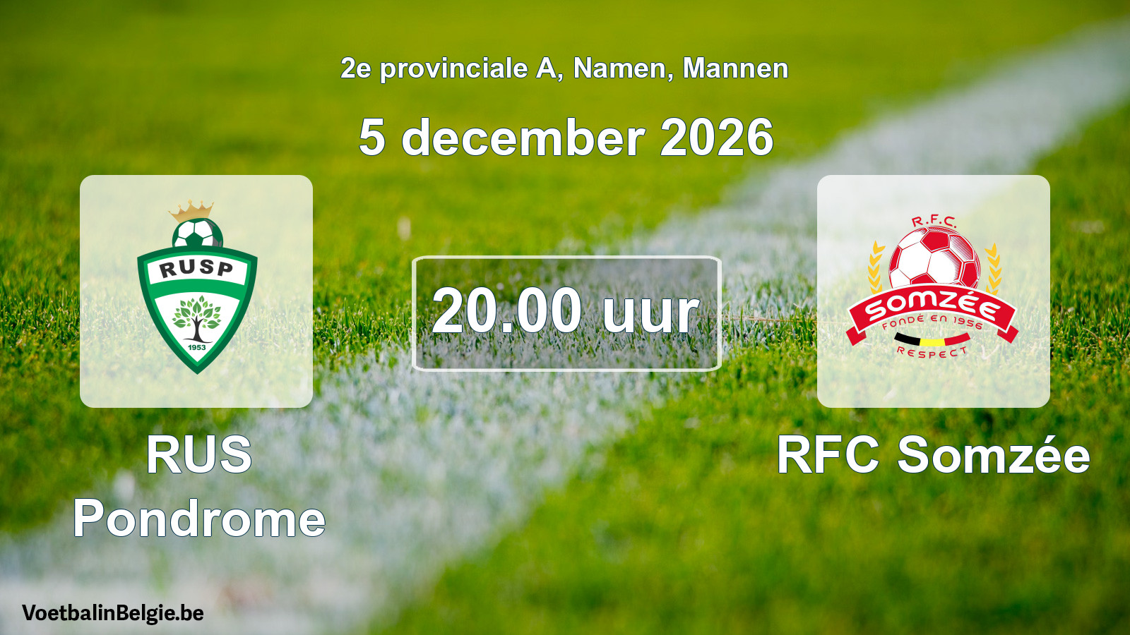 Geplande wedstrijd mannenvoetbal: RUS Pondrome - RFC Somzée (5 december 2026)