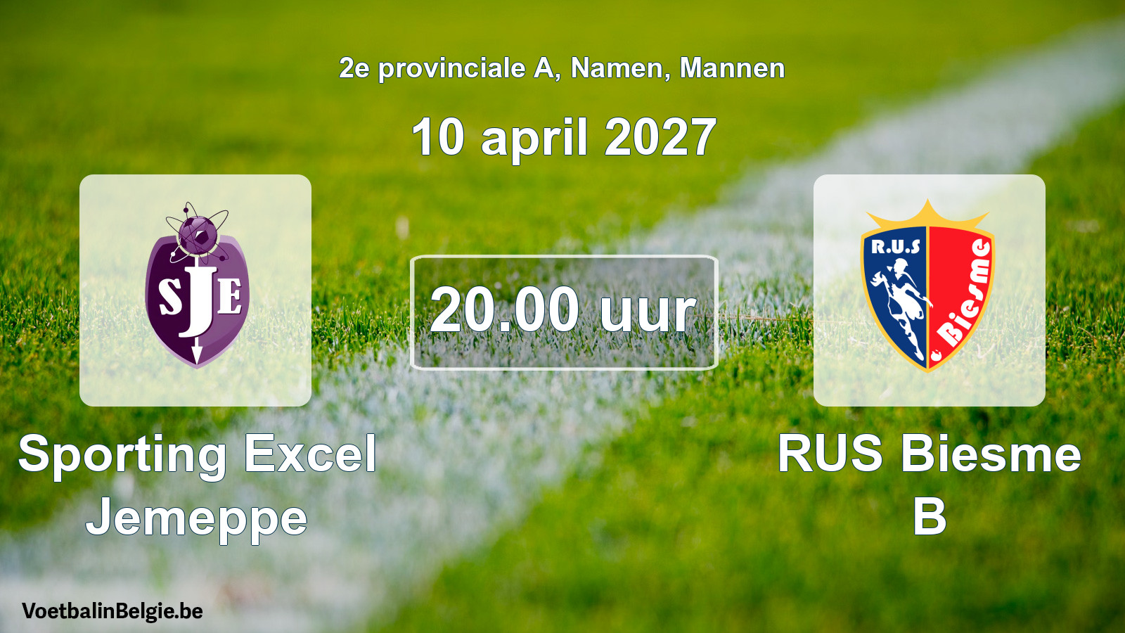 Geplande wedstrijd mannenvoetbal: Sporting Excel Jemeppe - RUS Biesme B (10 april 2027)
