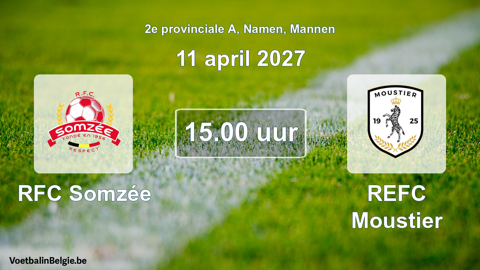Geplande wedstrijd mannenvoetbal: RFC Somzée - REFC Moustier (11 april 2027)