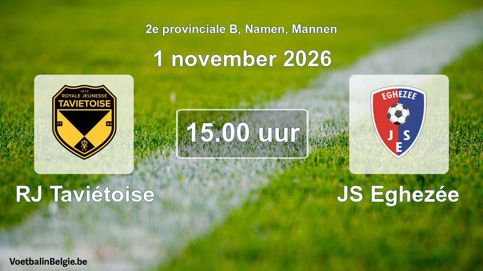 Geplande wedstrijd mannenvoetbal: RJ Taviétoise - JS Eghezée (1 november 2026)
