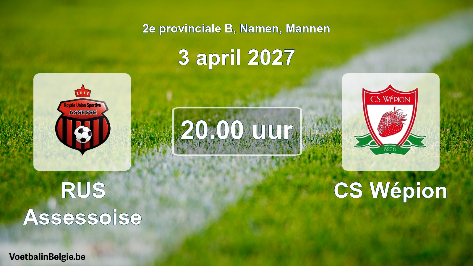 Geplande wedstrijd mannenvoetbal: RUS Assessoise - CS Wépion (3 april 2027)