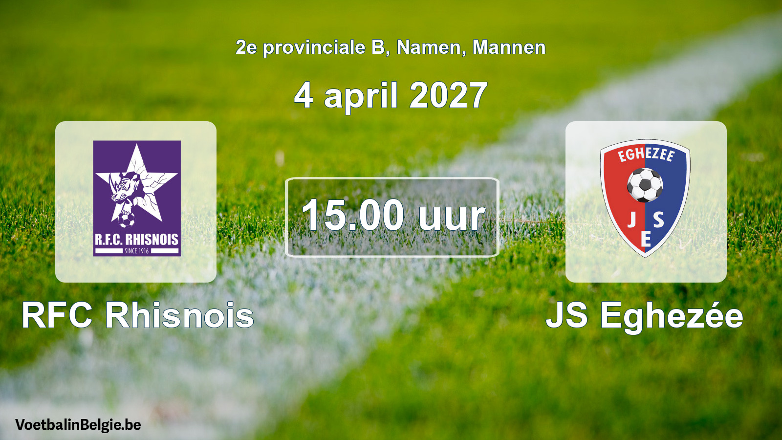 Geplande wedstrijd mannenvoetbal: RFC Rhisnois - JS Eghezée (4 april 2027)