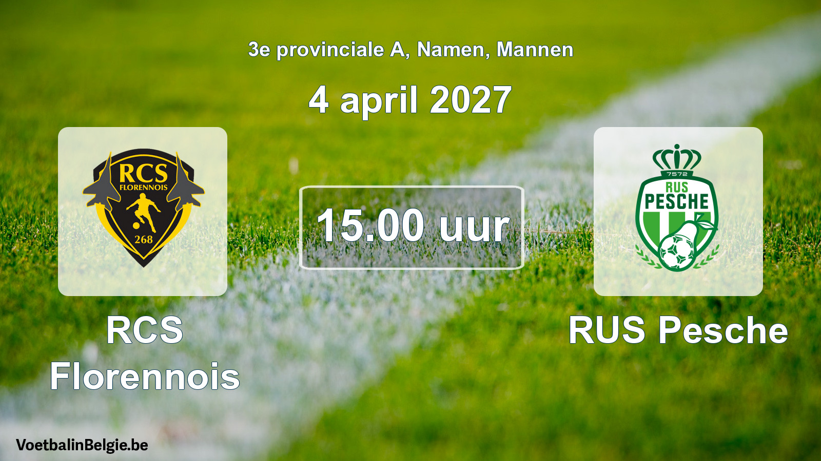 Geplande wedstrijd mannenvoetbal: RCS Florennois - RUS Pesche (4 april 2027)