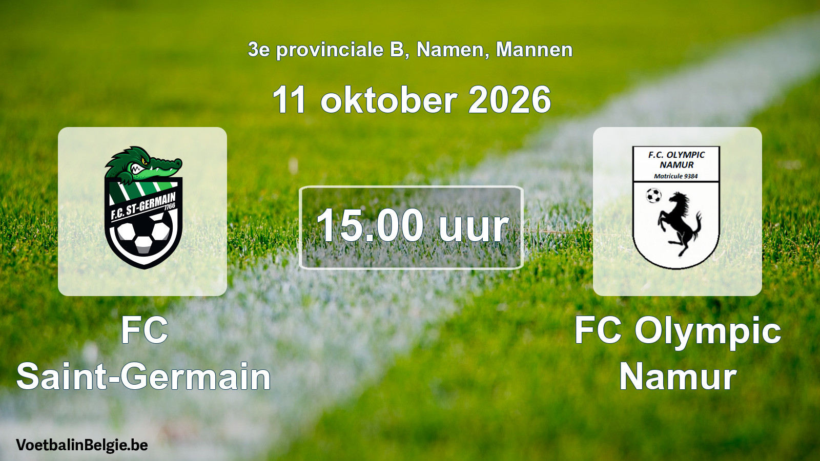 Geplande wedstrijd mannenvoetbal: FC Saint-Germain - FC Olympic Namur (11 oktober 2026)