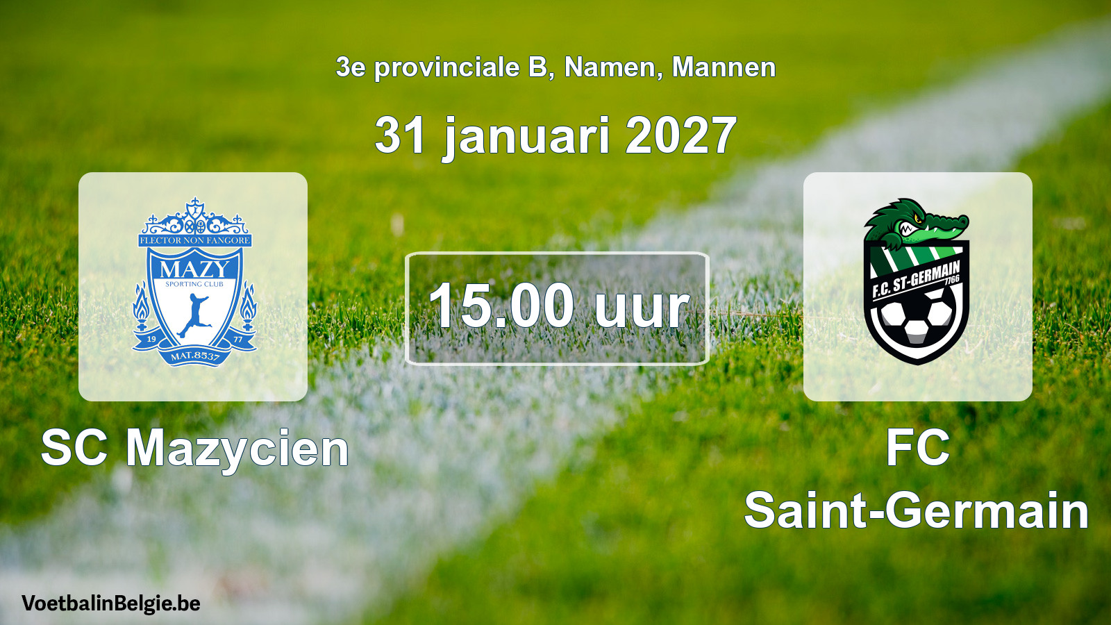 Geplande wedstrijd mannenvoetbal: SC Mazycien - FC Saint-Germain (31 januari 2027)