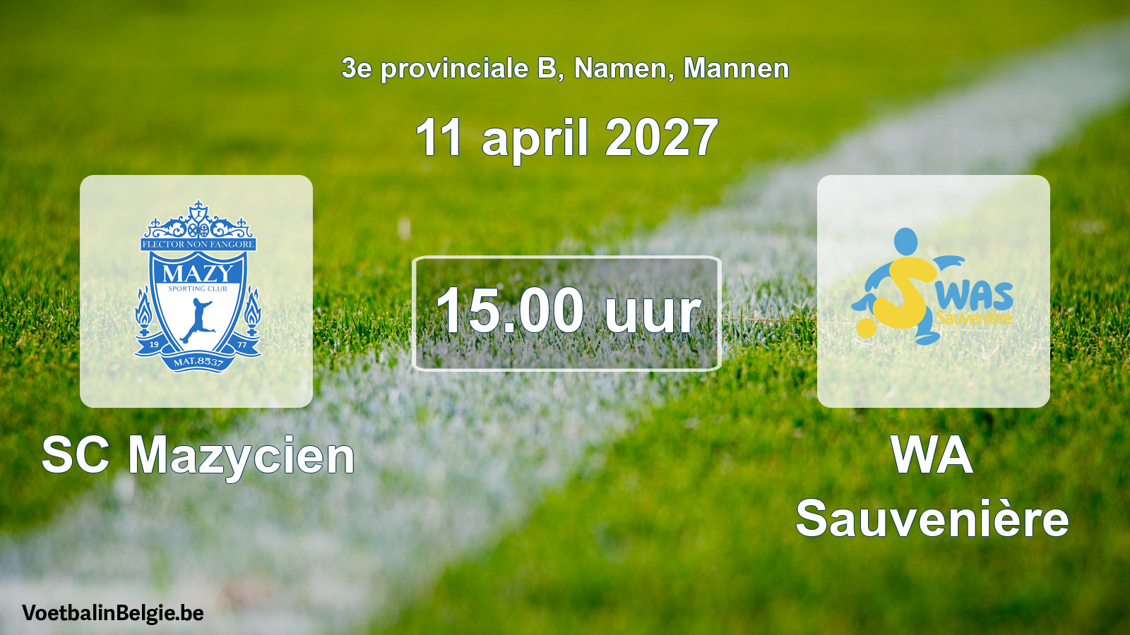Geplande wedstrijd mannenvoetbal: SC Mazycien - WA Sauvenière (11 april 2027)