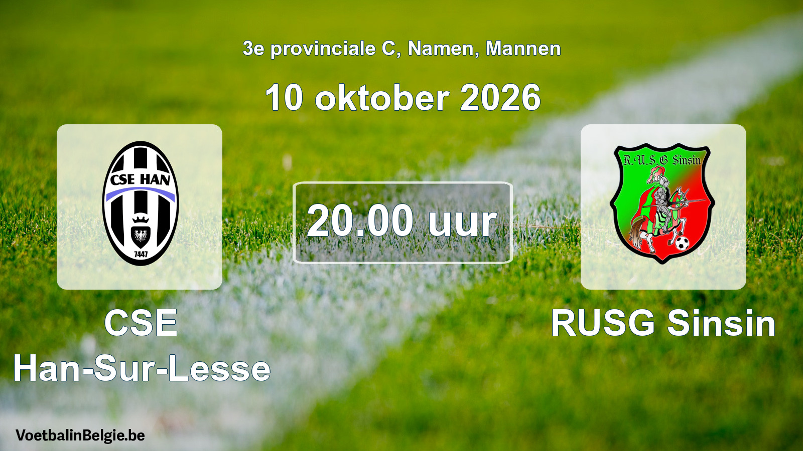 Geplande wedstrijd mannenvoetbal: CSE Han-Sur-Lesse - RUSG Sinsin (10 oktober 2026)