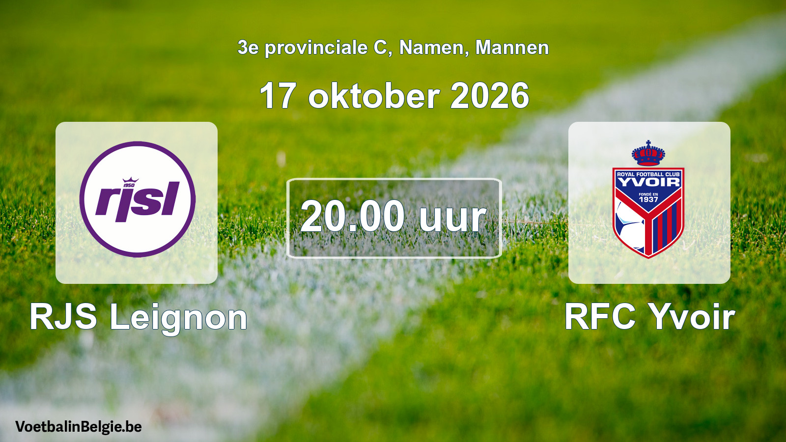 Geplande wedstrijd mannenvoetbal: RJS Leignon - RFC Yvoir (17 oktober 2026)