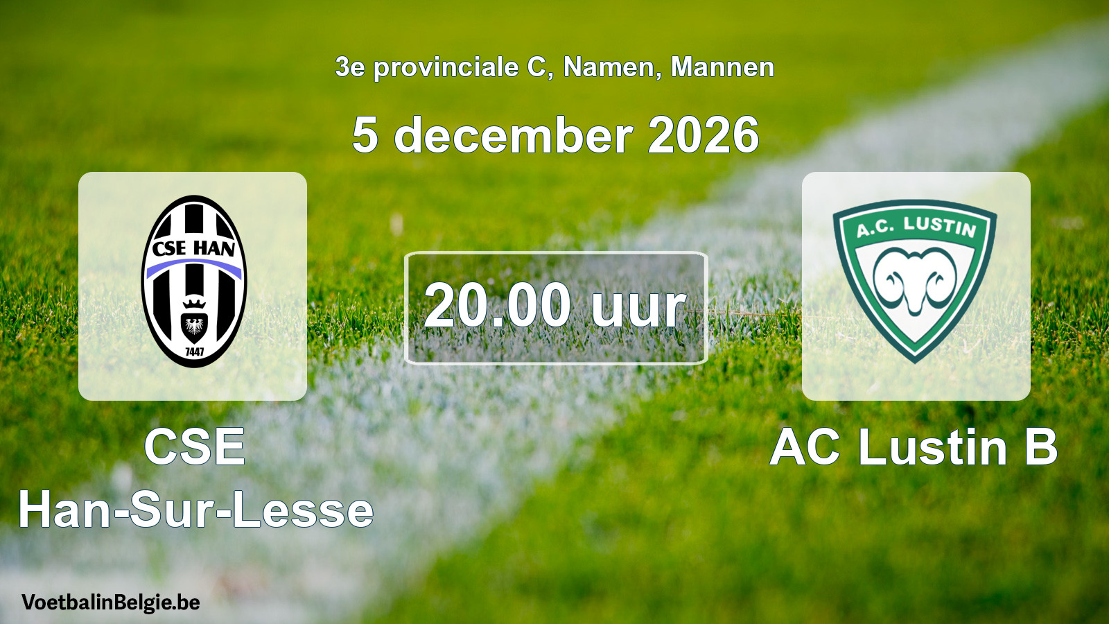 Geplande wedstrijd mannenvoetbal: CSE Han-Sur-Lesse - AC Lustin B (5 december 2026)