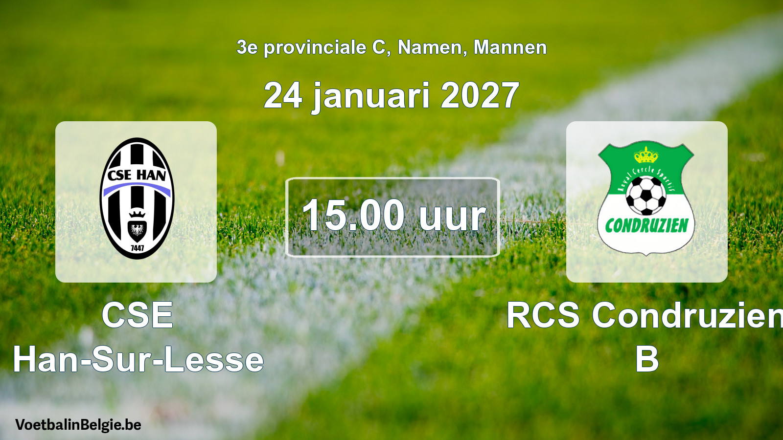 Geplande wedstrijd mannenvoetbal: CSE Han-Sur-Lesse - RCS Condruzien B (24 januari 2027)