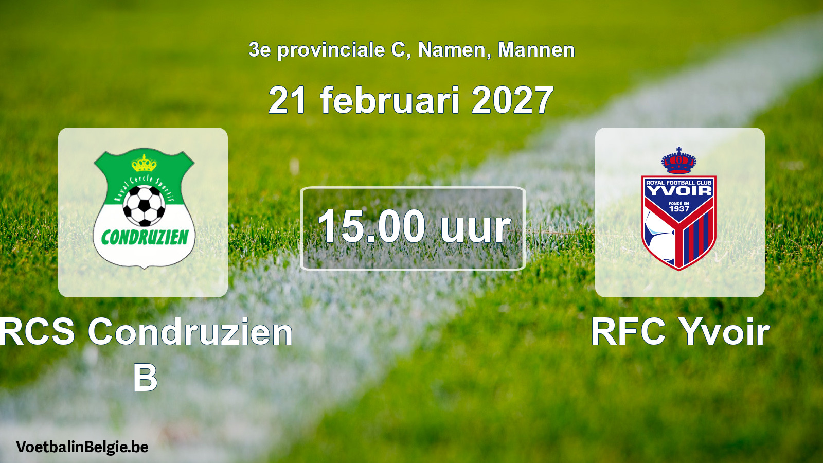 Geplande wedstrijd mannenvoetbal: RCS Condruzien B - RFC Yvoir (21 februari 2027)