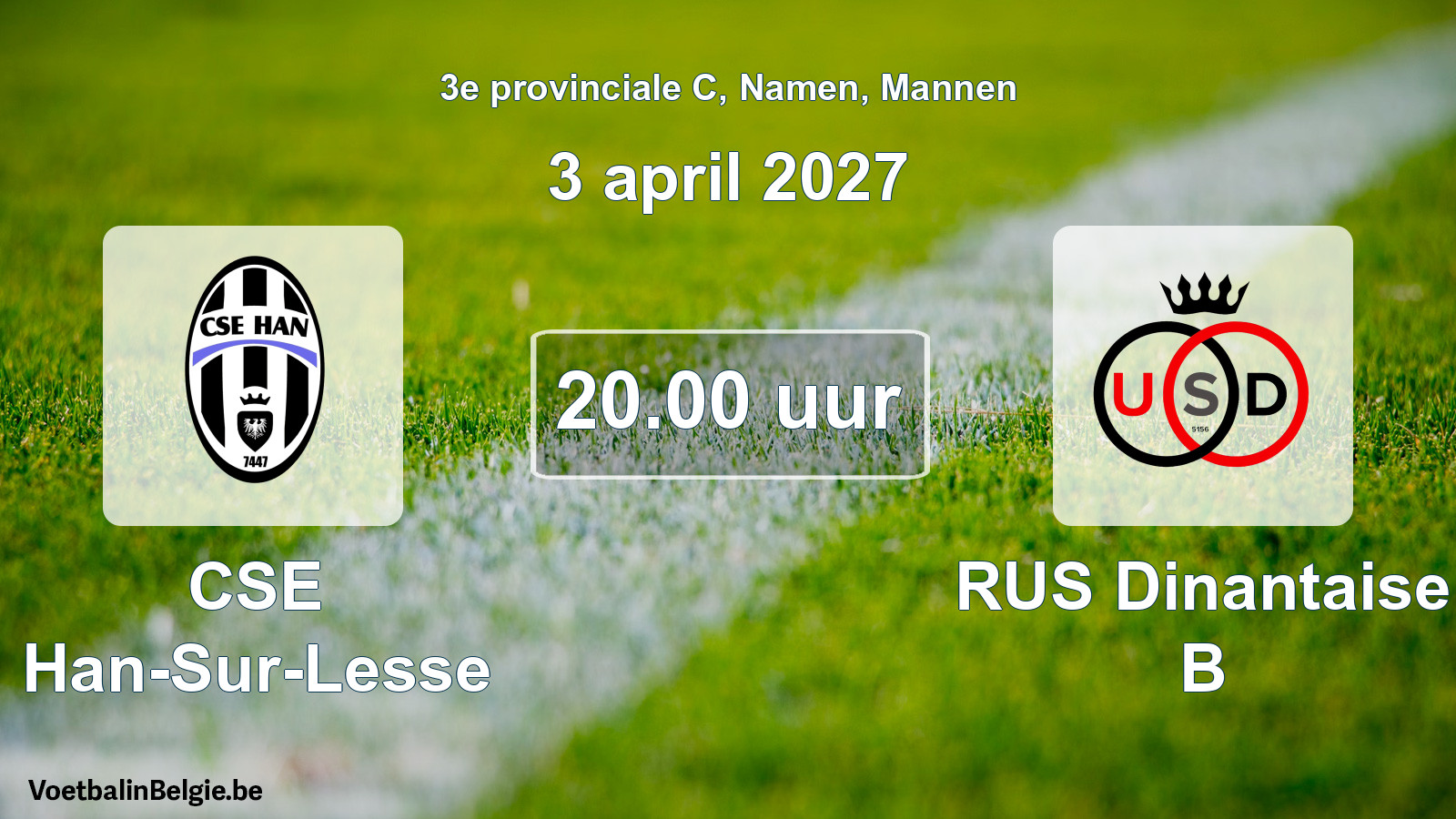 Geplande wedstrijd mannenvoetbal: CSE Han-Sur-Lesse - RUS Dinantaise B (3 april 2027)