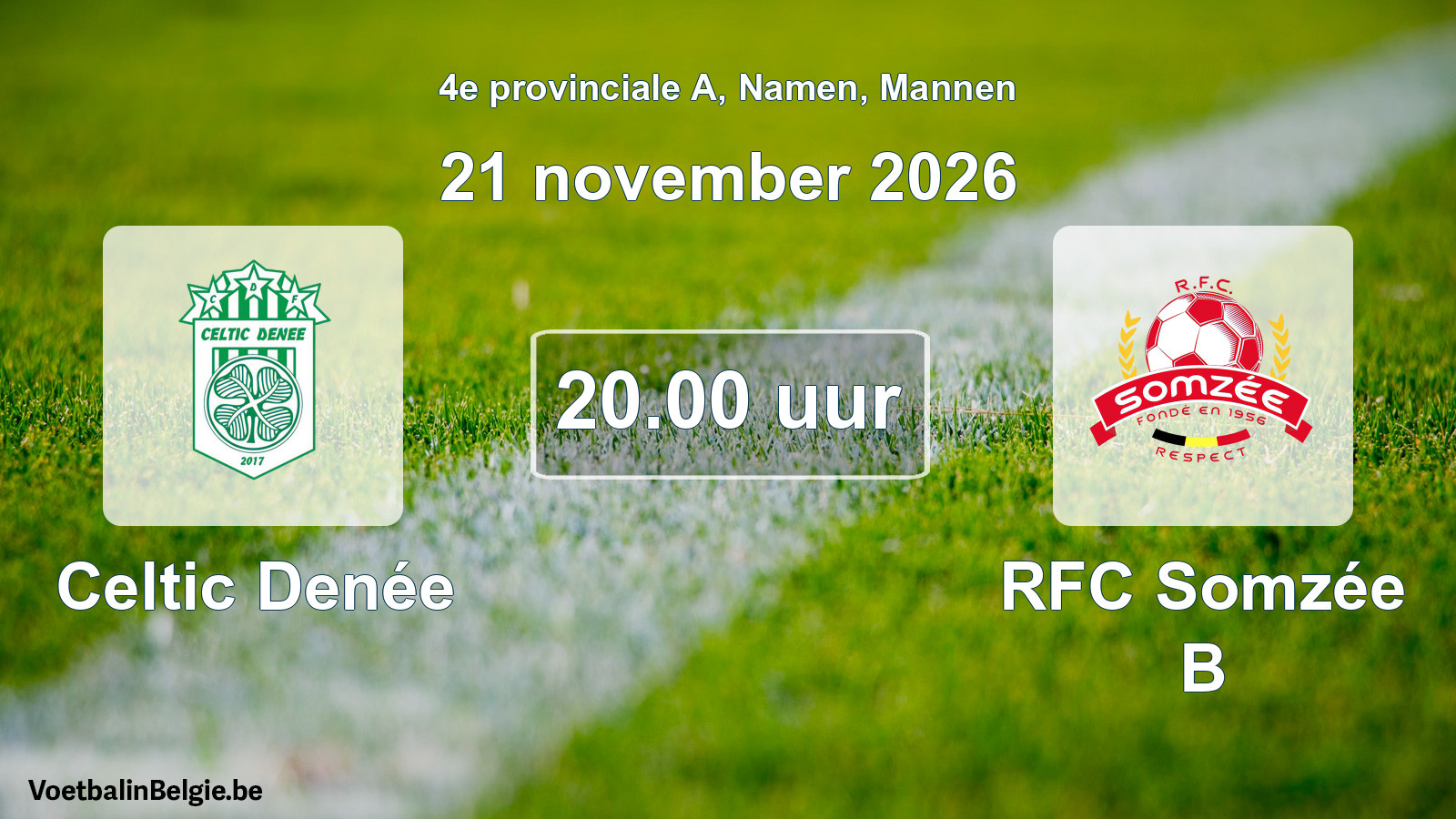 Geplande wedstrijd mannenvoetbal: Celtic Denée - RFC Somzée B (21 november 2026)