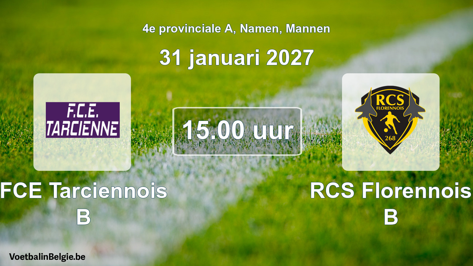 Geplande wedstrijd mannenvoetbal: FCE Tarciennois B - RCS Florennois B (31 januari 2027)