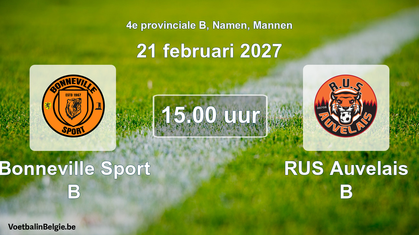 Geplande wedstrijd mannenvoetbal: Bonneville Sport B - RUS Auvelais B (21 februari 2027)