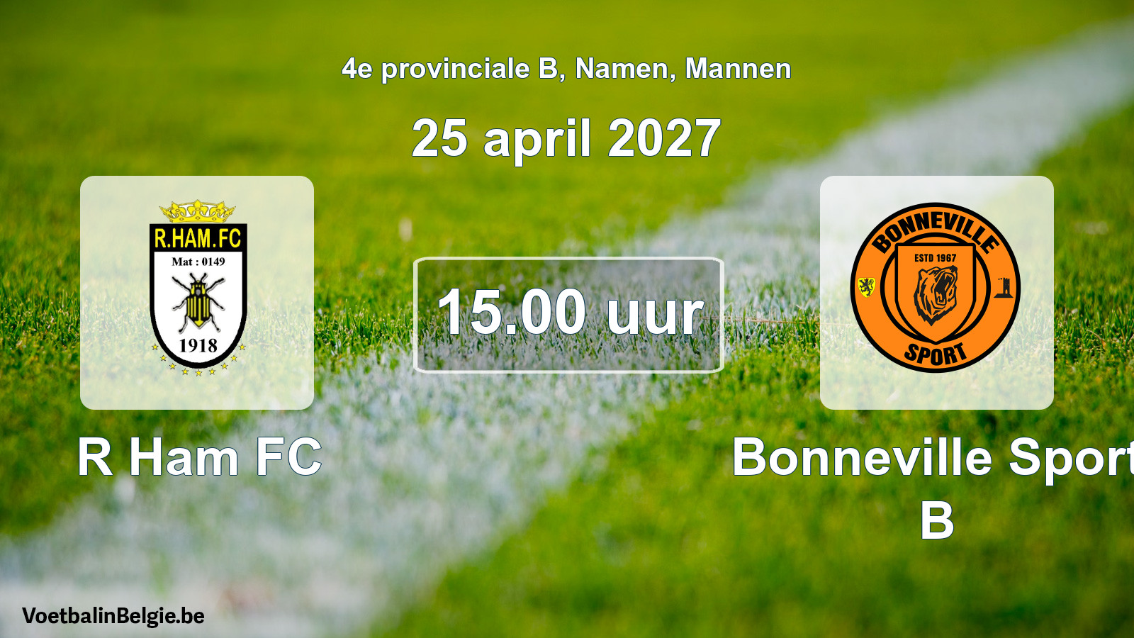 Geplande wedstrijd mannenvoetbal: R Ham FC - Bonneville Sport B (25 april 2027)