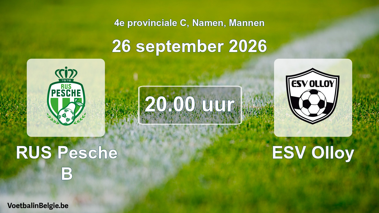 Geplande wedstrijd mannenvoetbal: RUS Pesche B - ESV Olloy (26 september 2026)