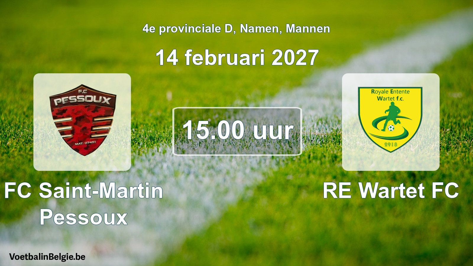 Geplande wedstrijd mannenvoetbal: FC Saint-Martin Pessoux - RE Wartet FC (14 februari 2027)