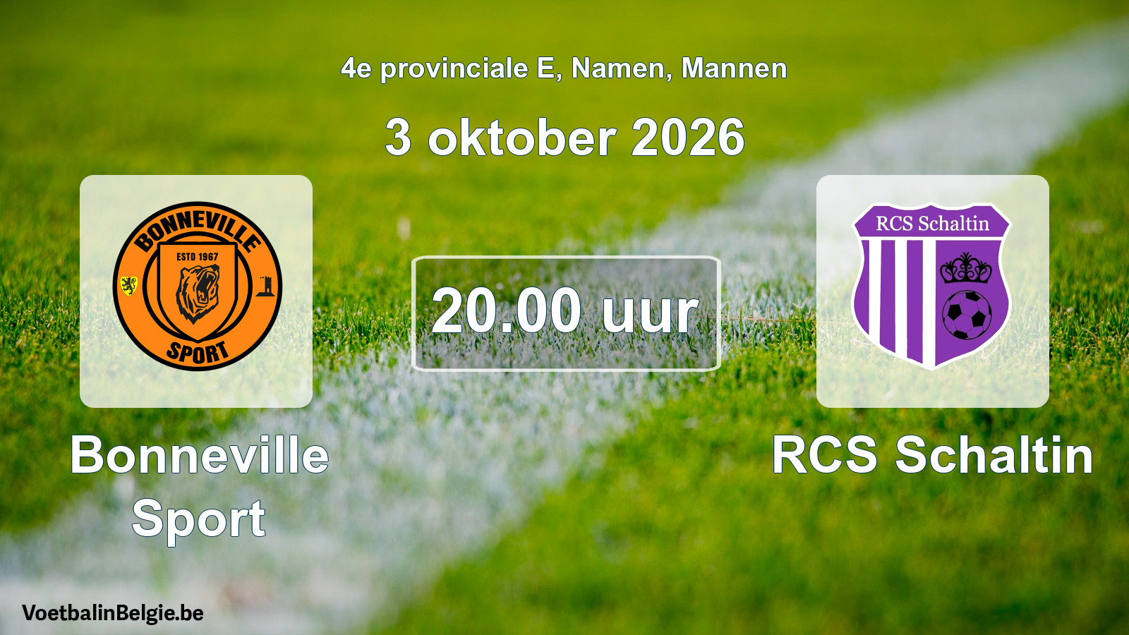 Geplande wedstrijd mannenvoetbal: Bonneville Sport - RCS Schaltin (3 oktober 2026)