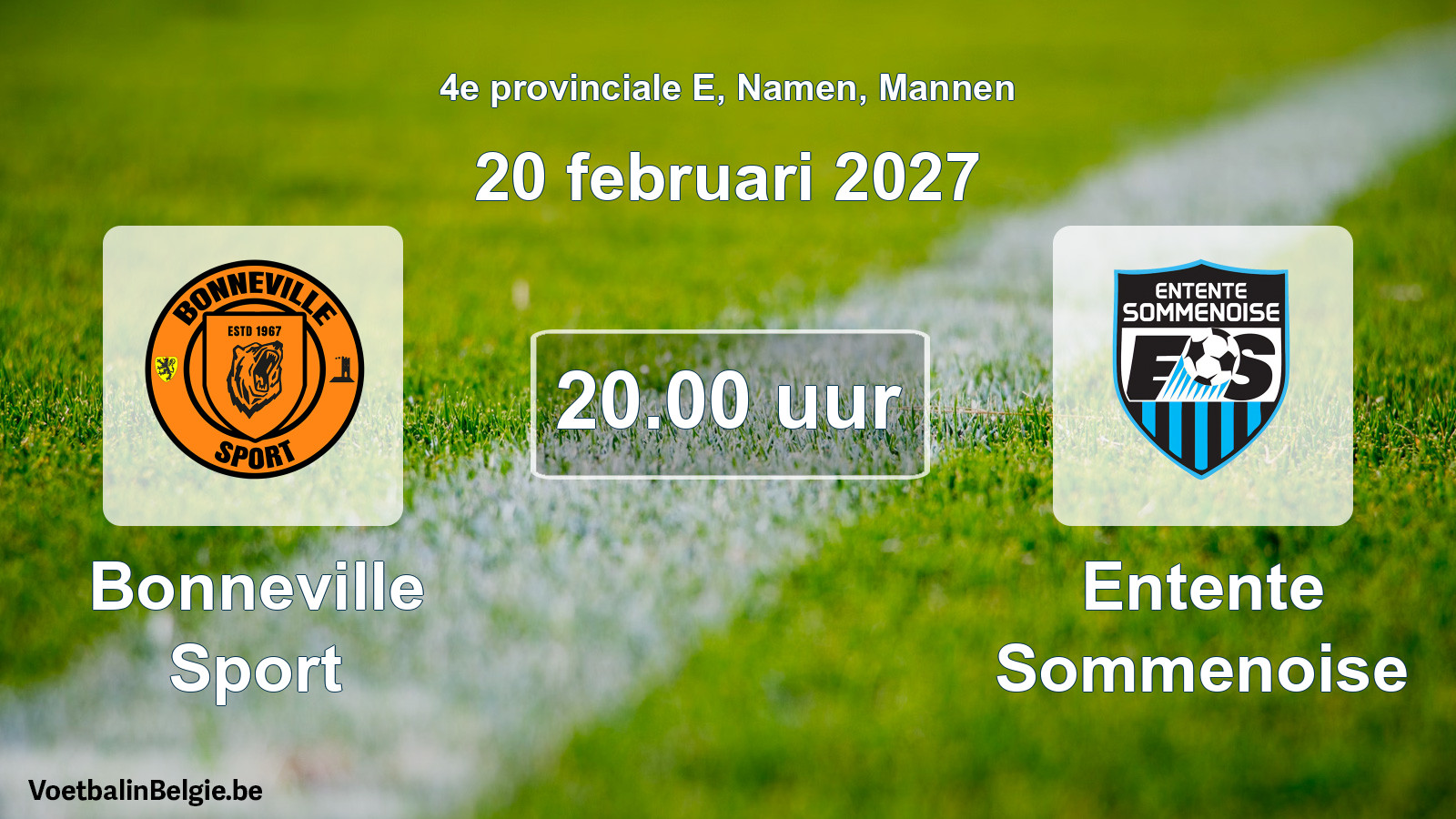 Geplande wedstrijd mannenvoetbal: Bonneville Sport - Entente Sommenoise (20 februari 2027)