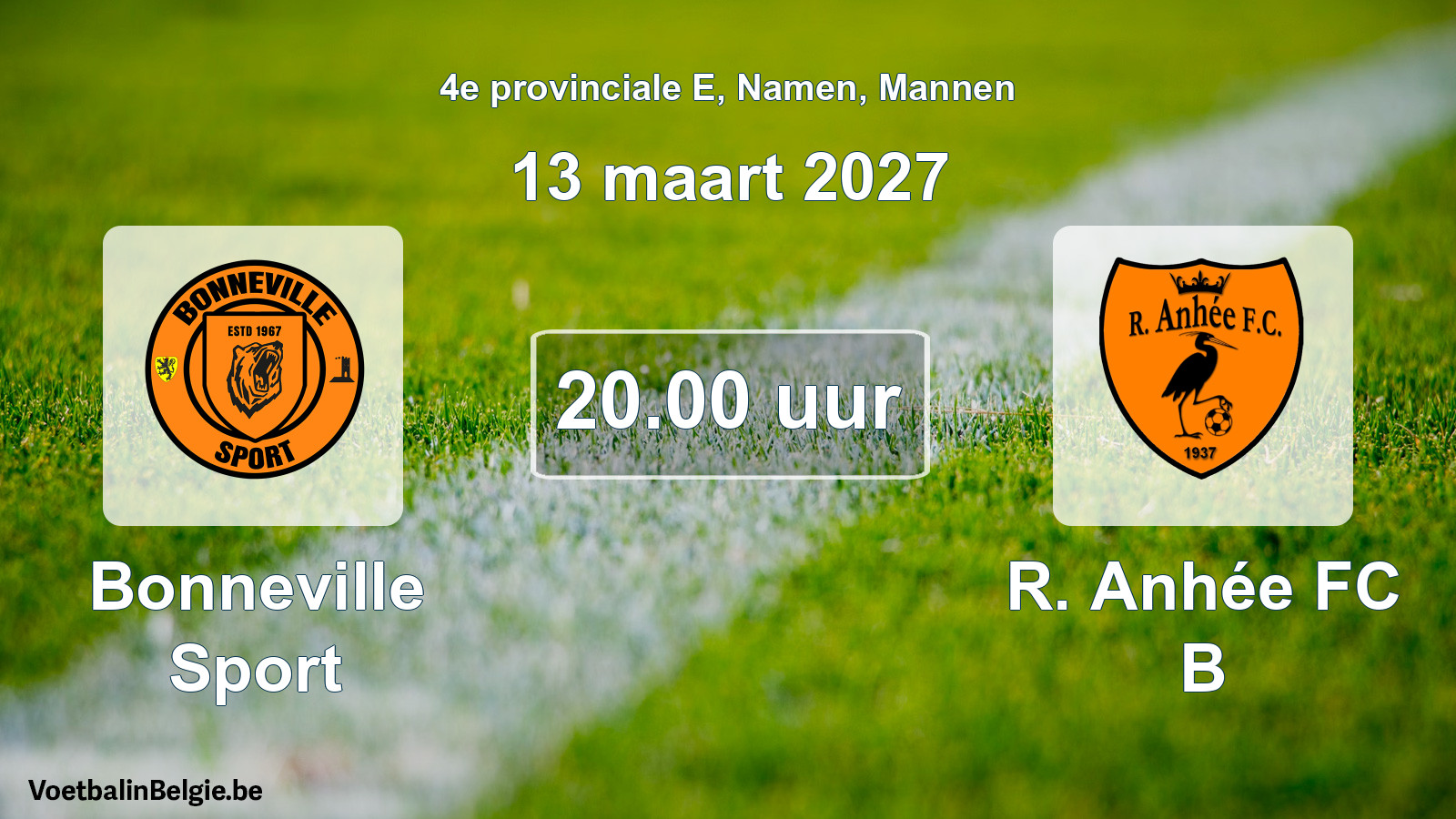 Geplande wedstrijd mannenvoetbal: Bonneville Sport - R. Anhée FC B (13 maart 2027)