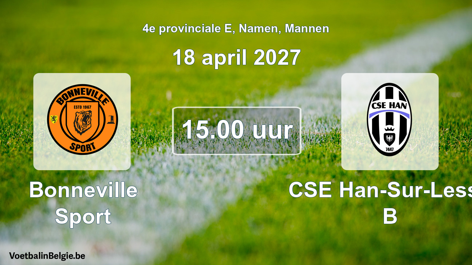 Geplande wedstrijd mannenvoetbal: Bonneville Sport - CSE Han-Sur-Lesse B (18 april 2027)