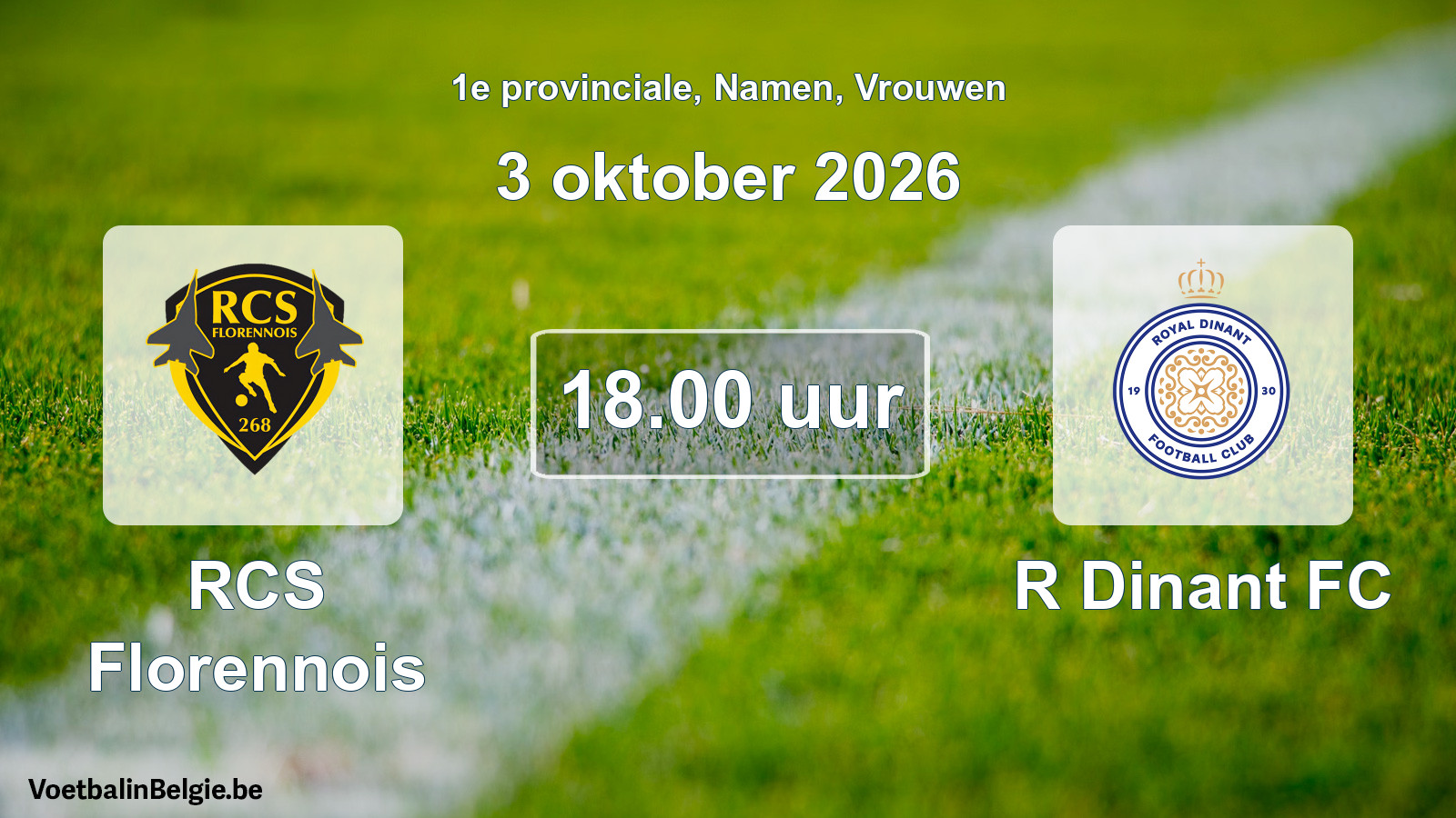 Geplande wedstrijd vrouwenvoetbal: RCS Florennois - R Dinant FC (3 oktober 2026)