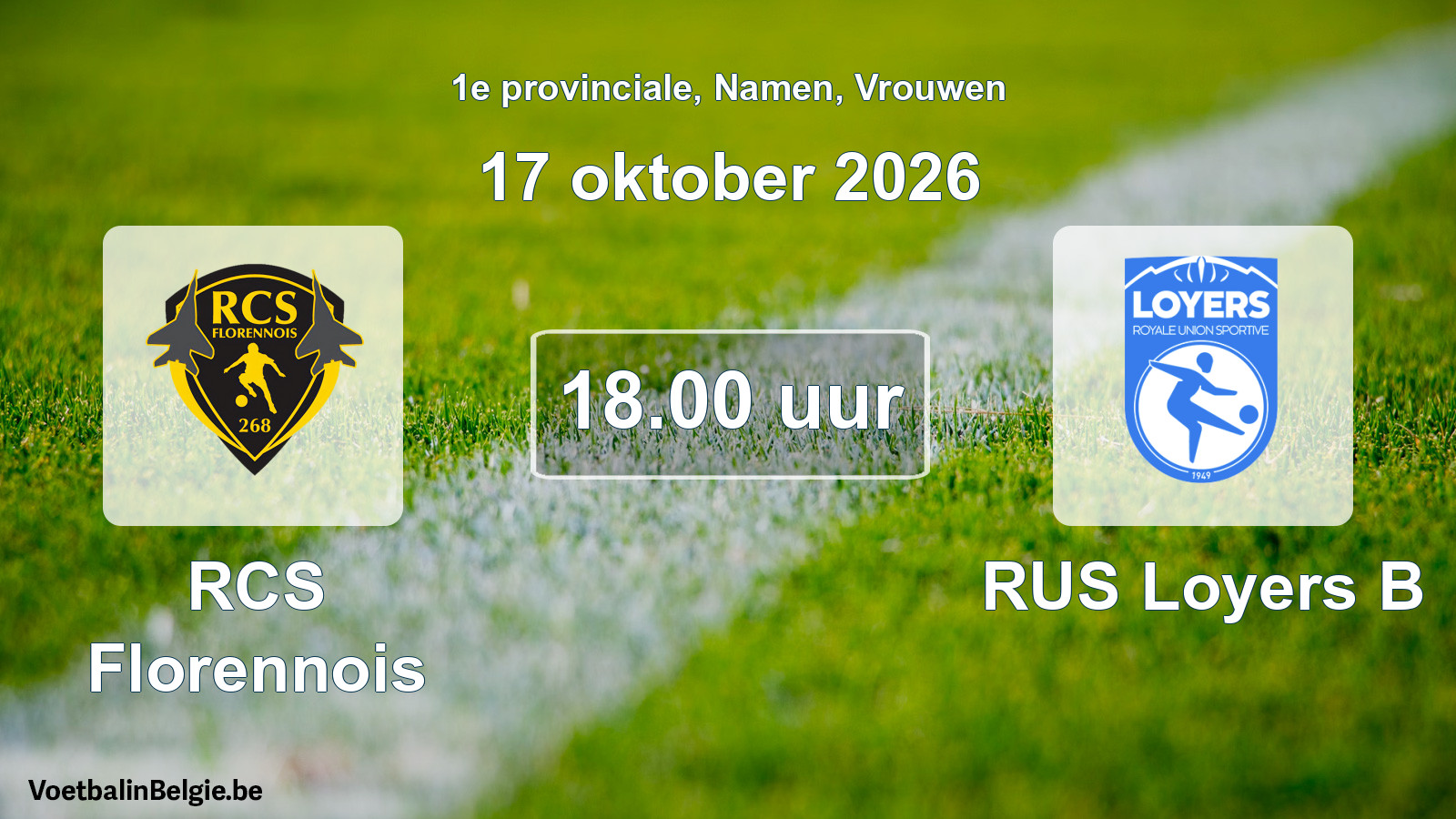Geplande wedstrijd vrouwenvoetbal: RCS Florennois - RUS Loyers B (17 oktober 2026)
