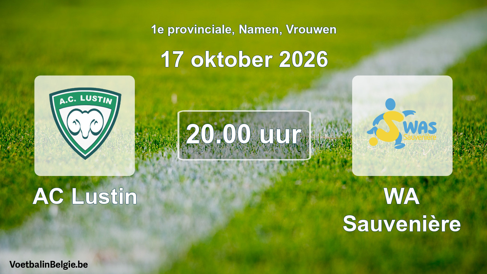 Geplande wedstrijd vrouwenvoetbal: AC Lustin - WA Sauvenière (17 oktober 2026)