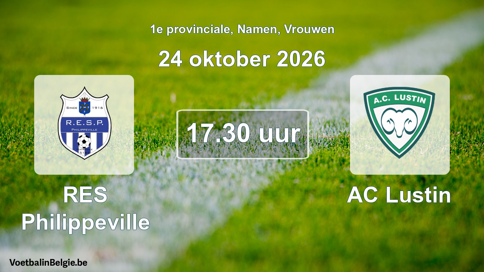 Geplande wedstrijd vrouwenvoetbal: RES Philippeville - AC Lustin (24 oktober 2026)
